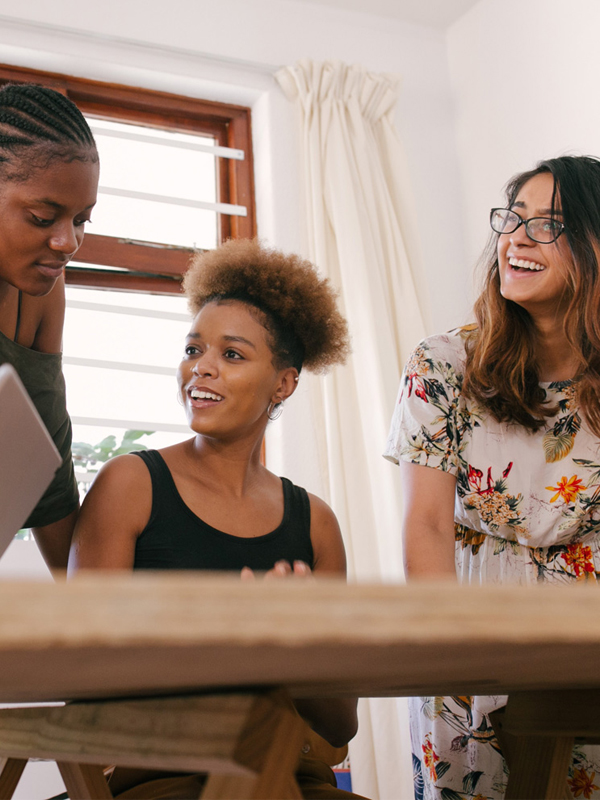 Women working together on a project